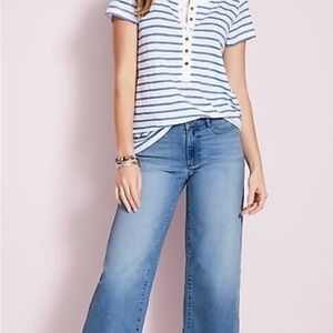 Women's J. Jill sz4 wide leg cropped Dark Wash Jeans